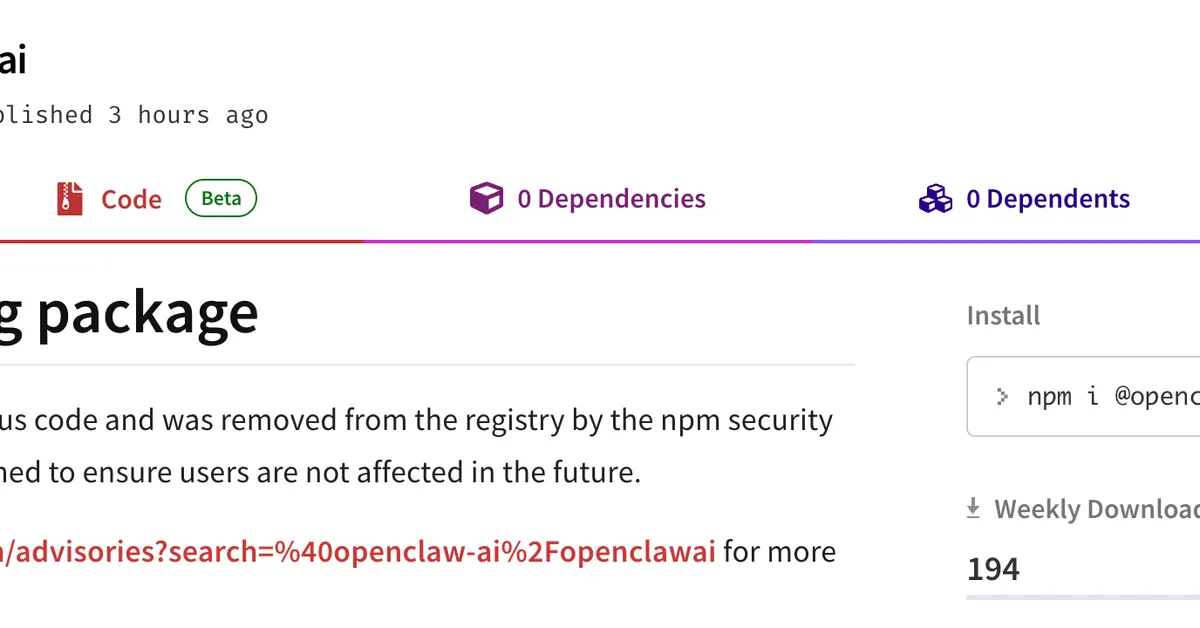 GhostLoader Malware Spreads Through Fake OpenClaw npm Package