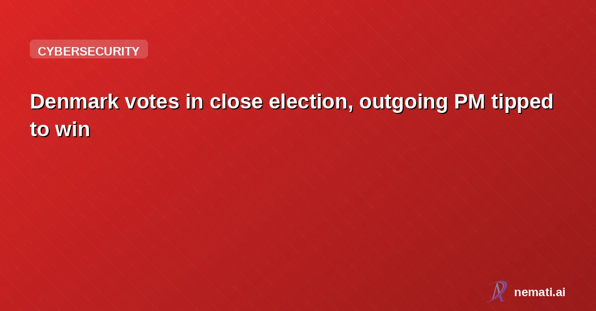 Denmark votes in close election, outgoing PM tipped to win