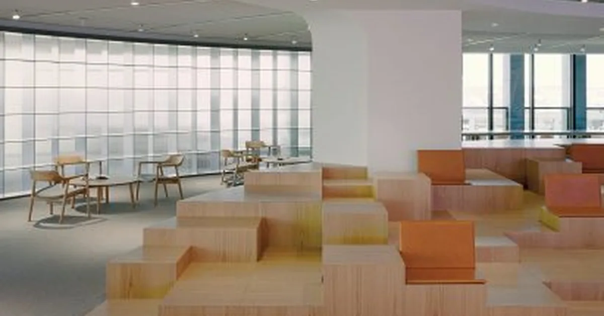 Snøhetta arranges "unconventional" finance office around stepped wooden amphitheatre